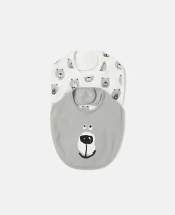 2 Pack Of Bear Print Bibs