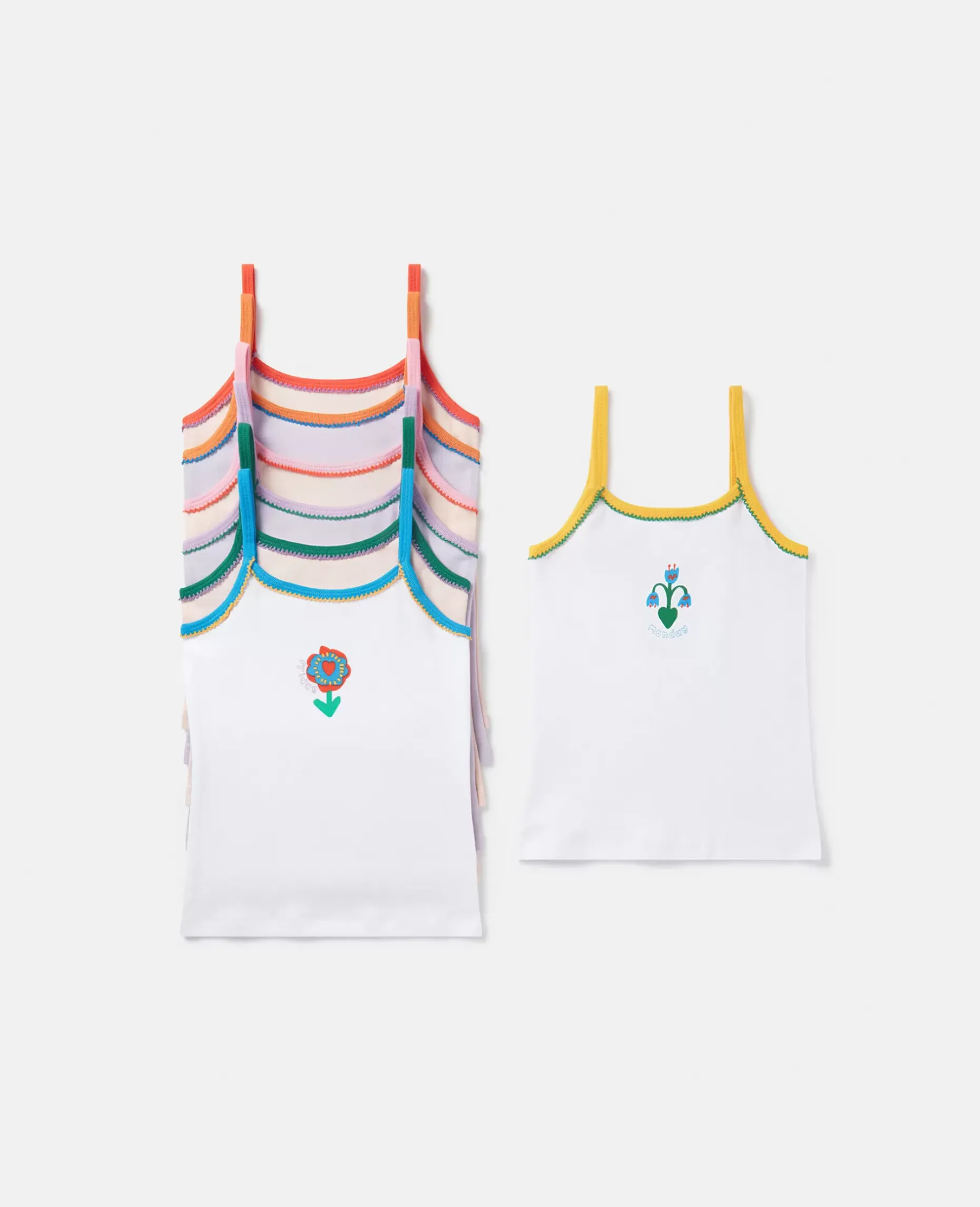 7 Pack Of Flower Print Days Of The Week Vests