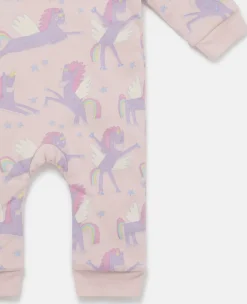 2 Pack Of Unicorn And Star Print Sleepsuits
