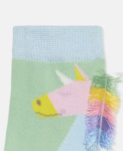 2 Pair Pack Of Rainbow Unicorn Ankle Socks
