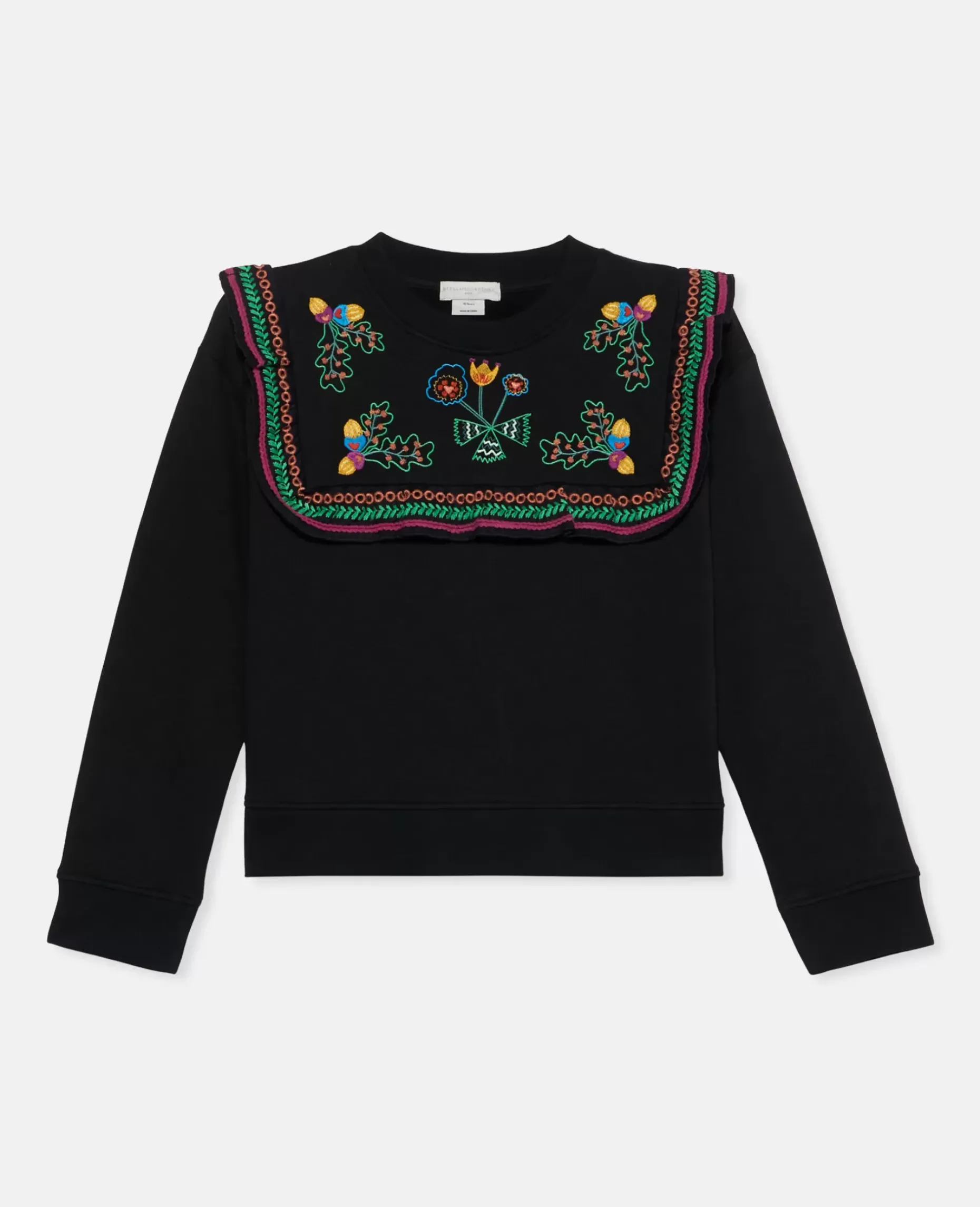 Acorn Embroidery Collared Sweatshirt