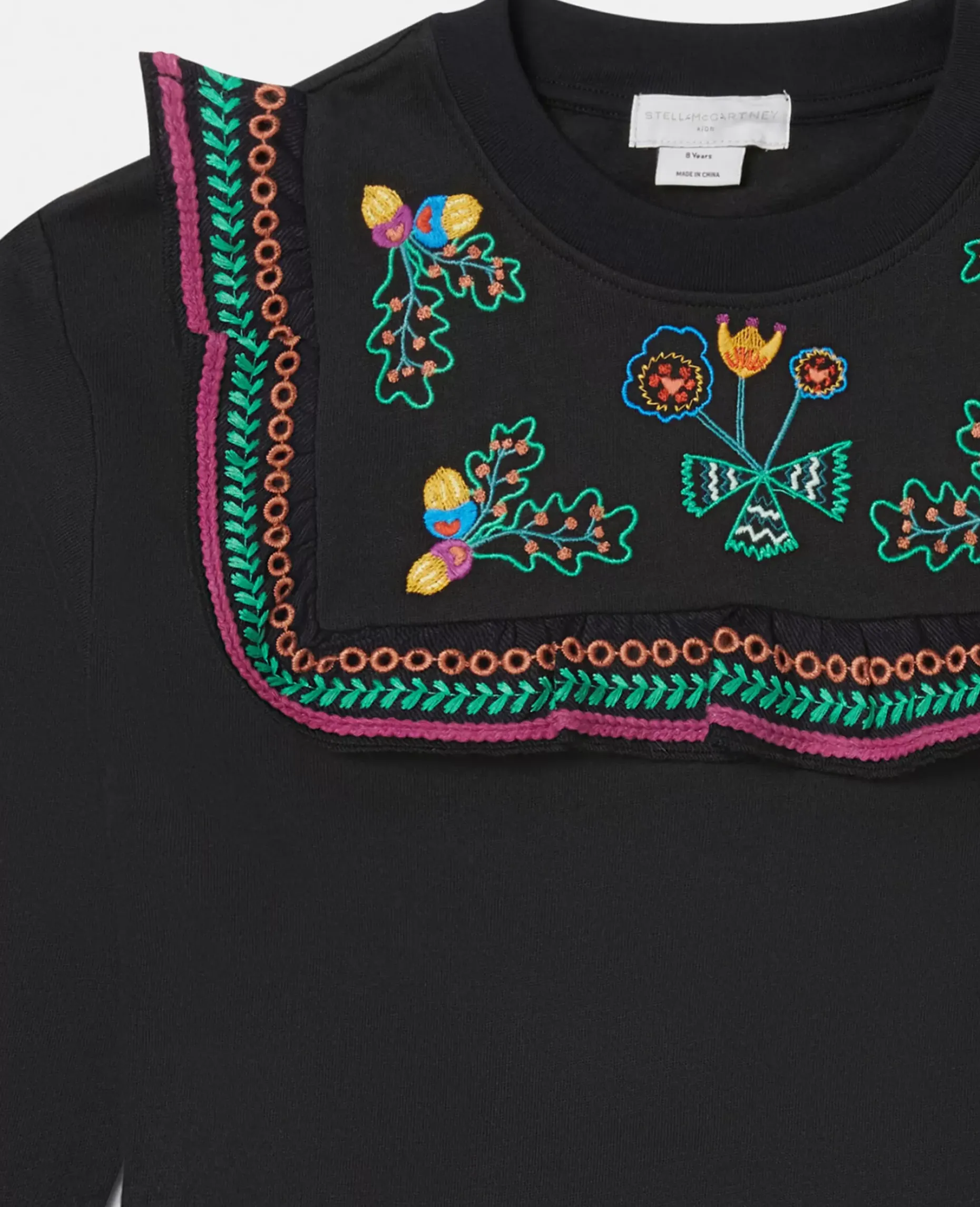 Acorn Embroidery Collared Sweatshirt