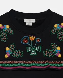 Acorn Embroidery Collared Sweatshirt