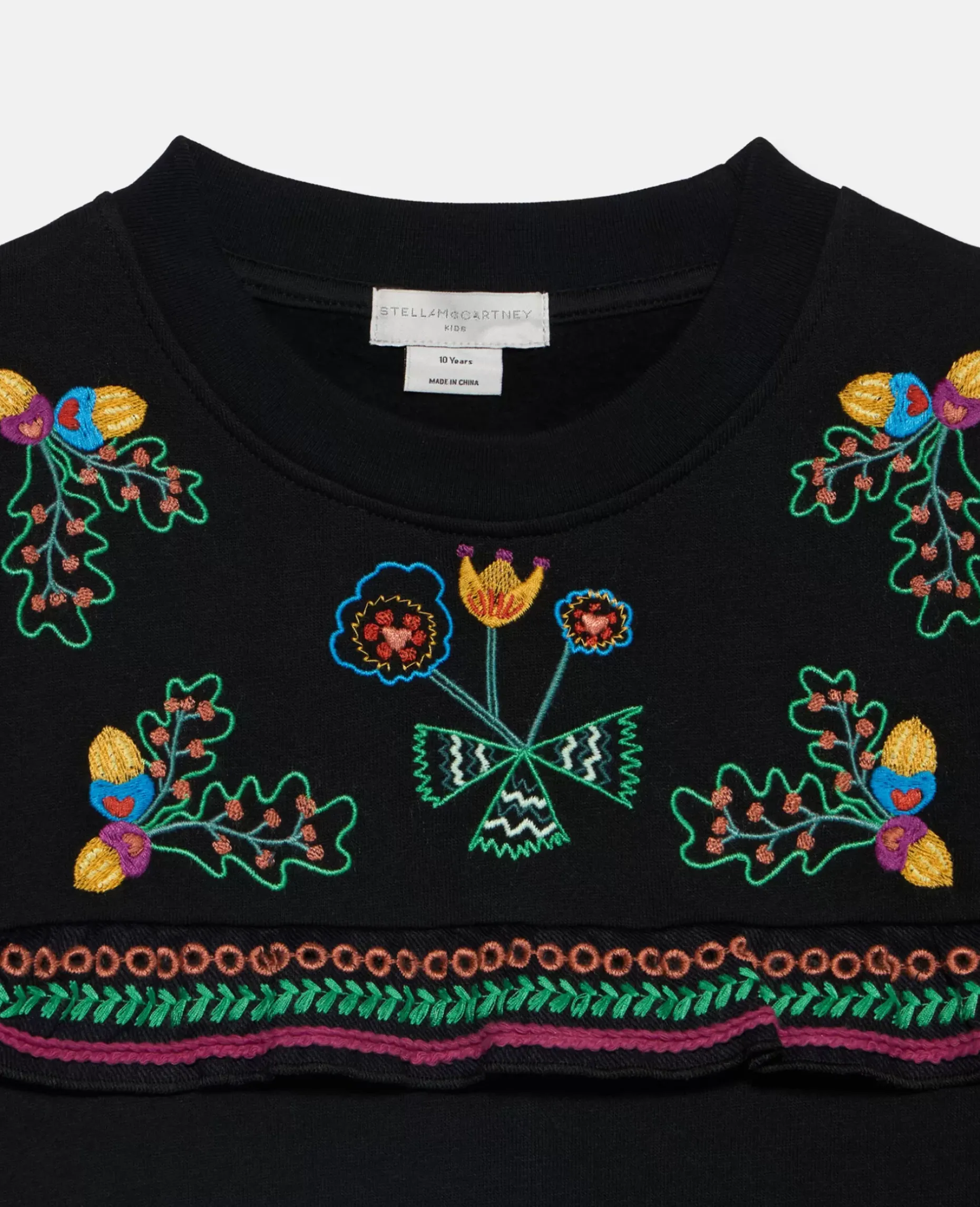 Acorn Embroidery Collared Sweatshirt