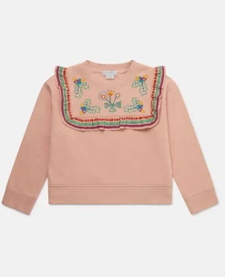 Acorn Embroidery Collared Sweatshirt