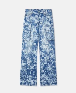 Animal Forest Print Cargo Jeans