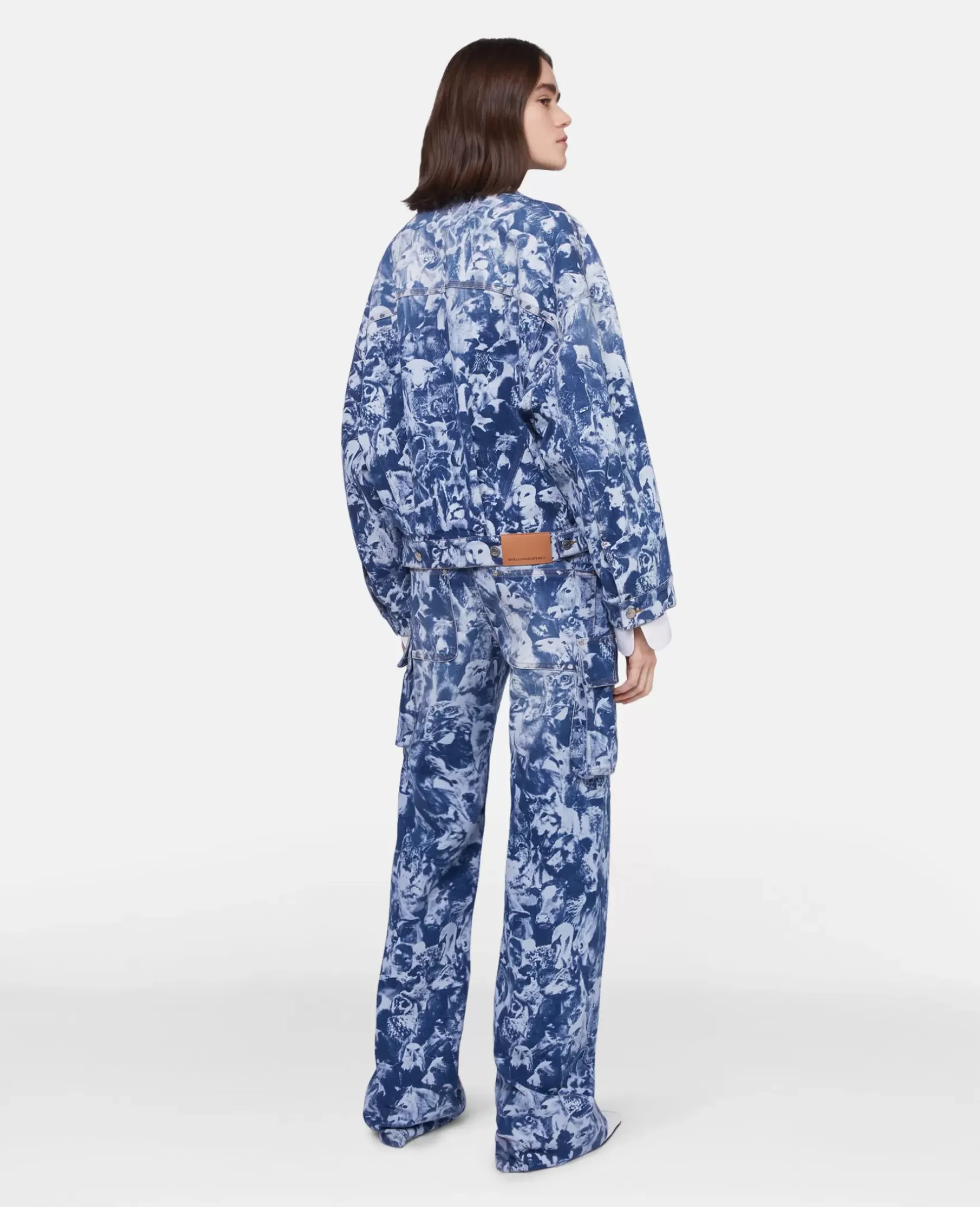 Animal Forest Print Cargo Jeans