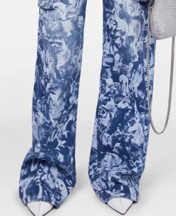 Animal Forest Print Cargo Jeans