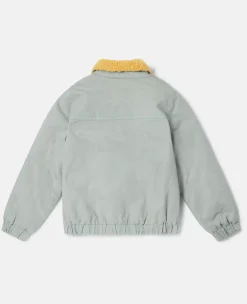 Badge Applique Borg Collar Jacket