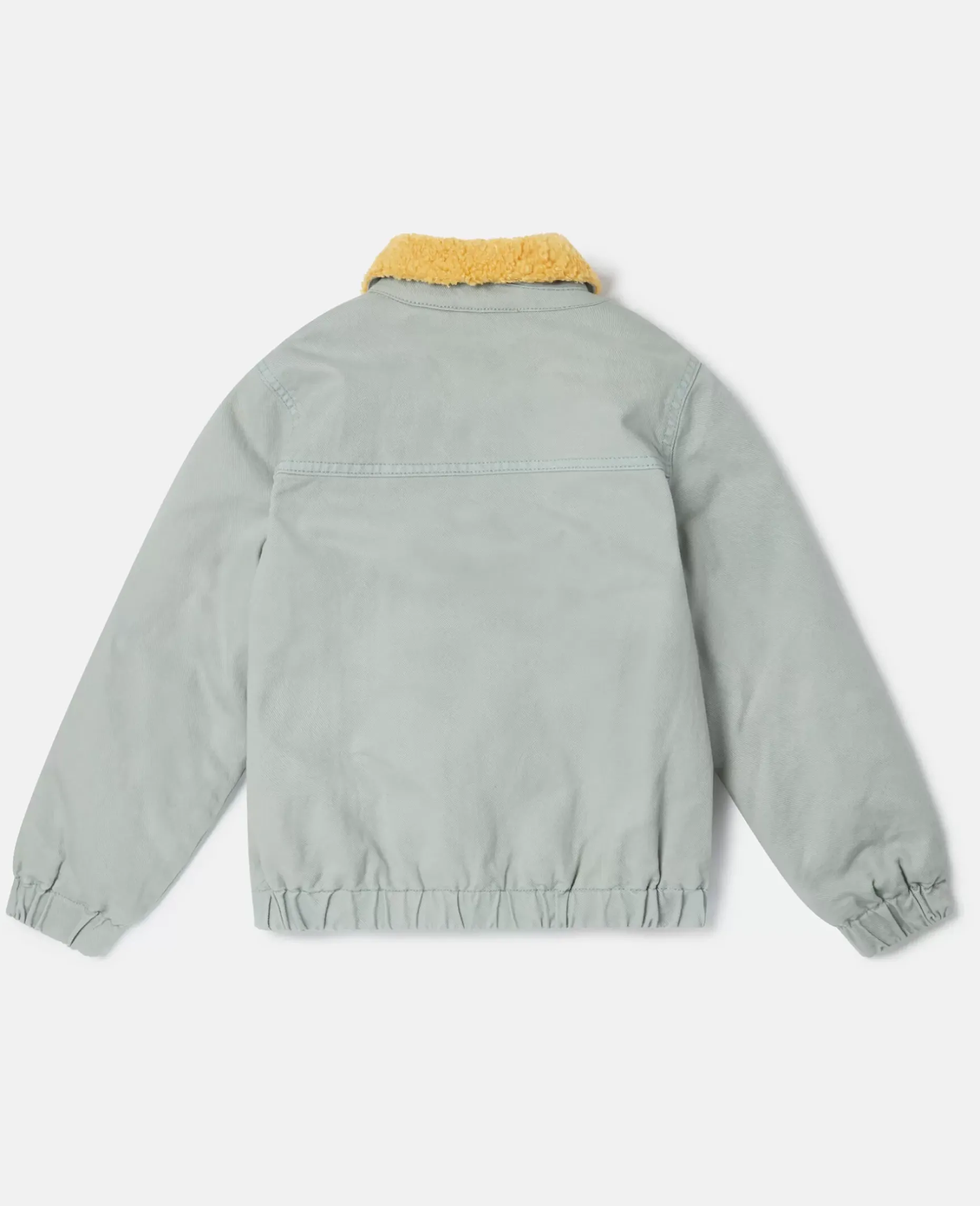 Badge Applique Borg Collar Jacket