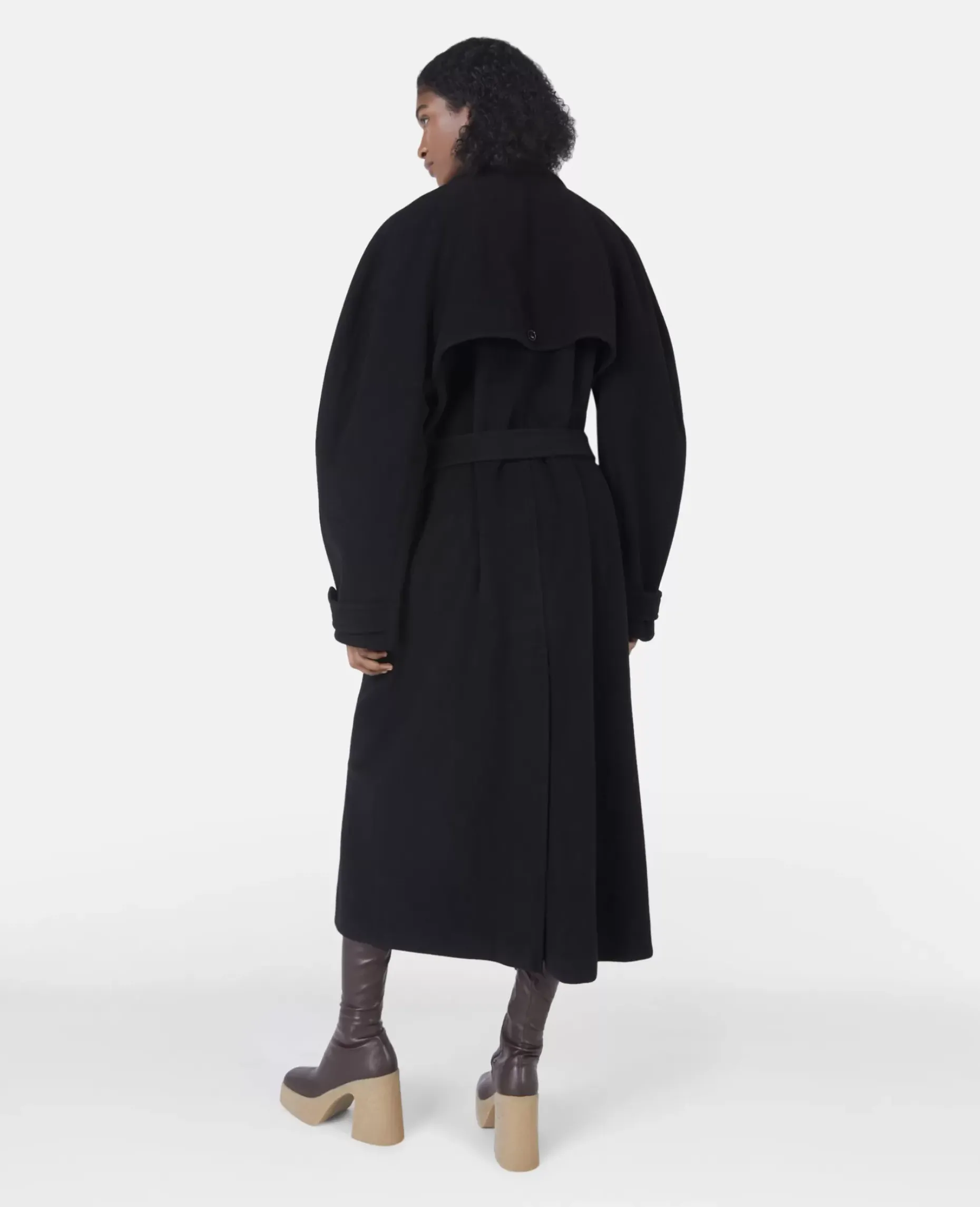 Banana Sleeve Belted Long Coat