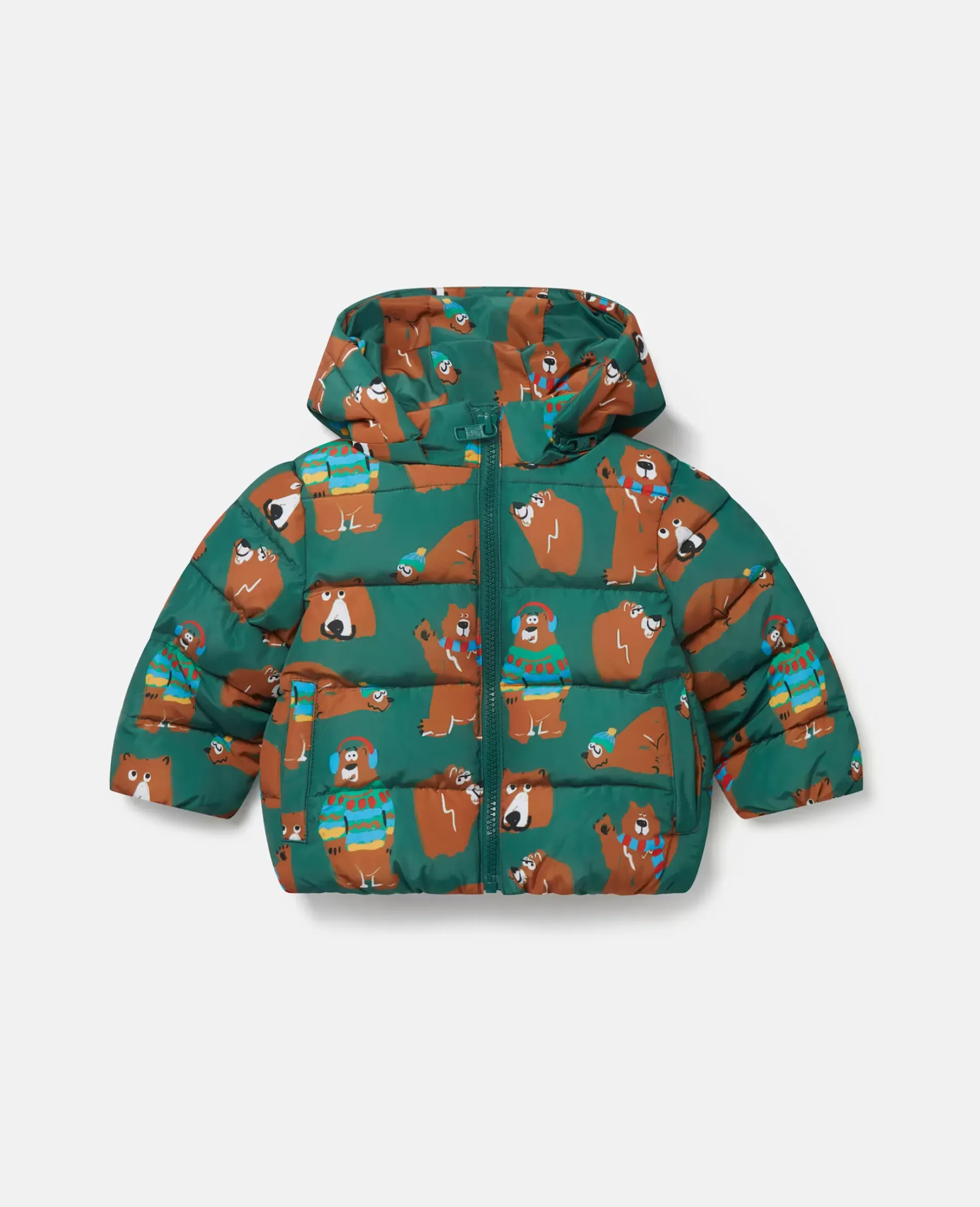 Bear Print Puffer Coat