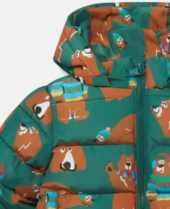 Bear Print Puffer Coat