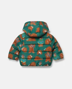 Bear Print Puffer Coat