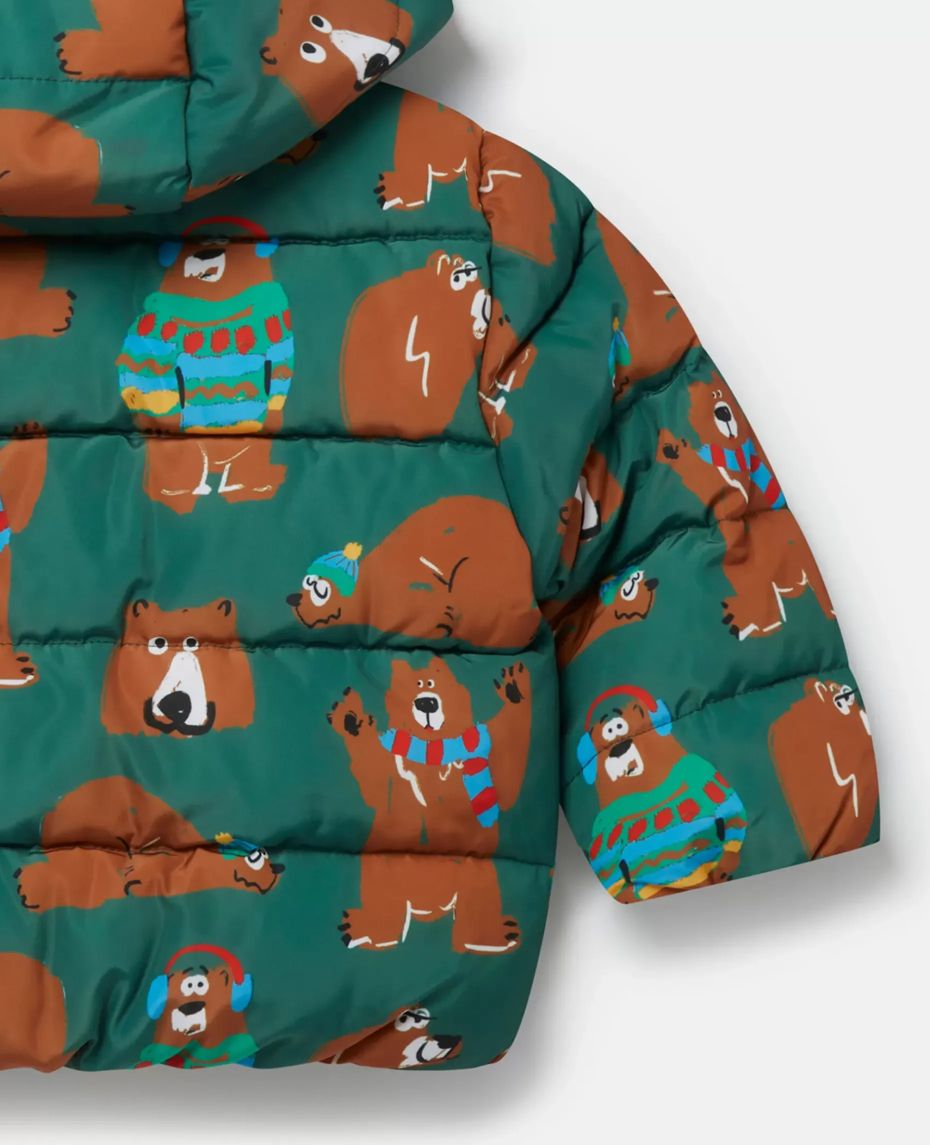 Bear Print Puffer Coat