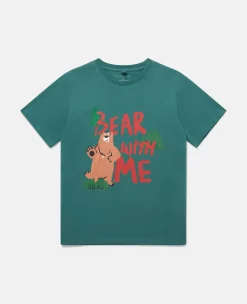 Bear With Me' Motif T-Shirt
