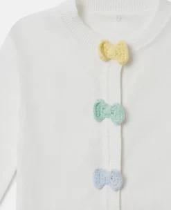 Bow Crochet Applique Cardigan