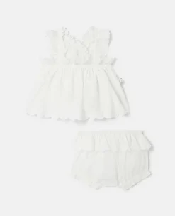 Broderie Anglaise Vest And Bloomers Set