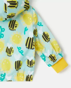 Bumblebee Sunflower Print Hooded Jacket