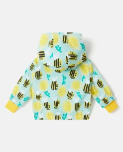 Bumblebee Sunflower Print Hooded Jacket