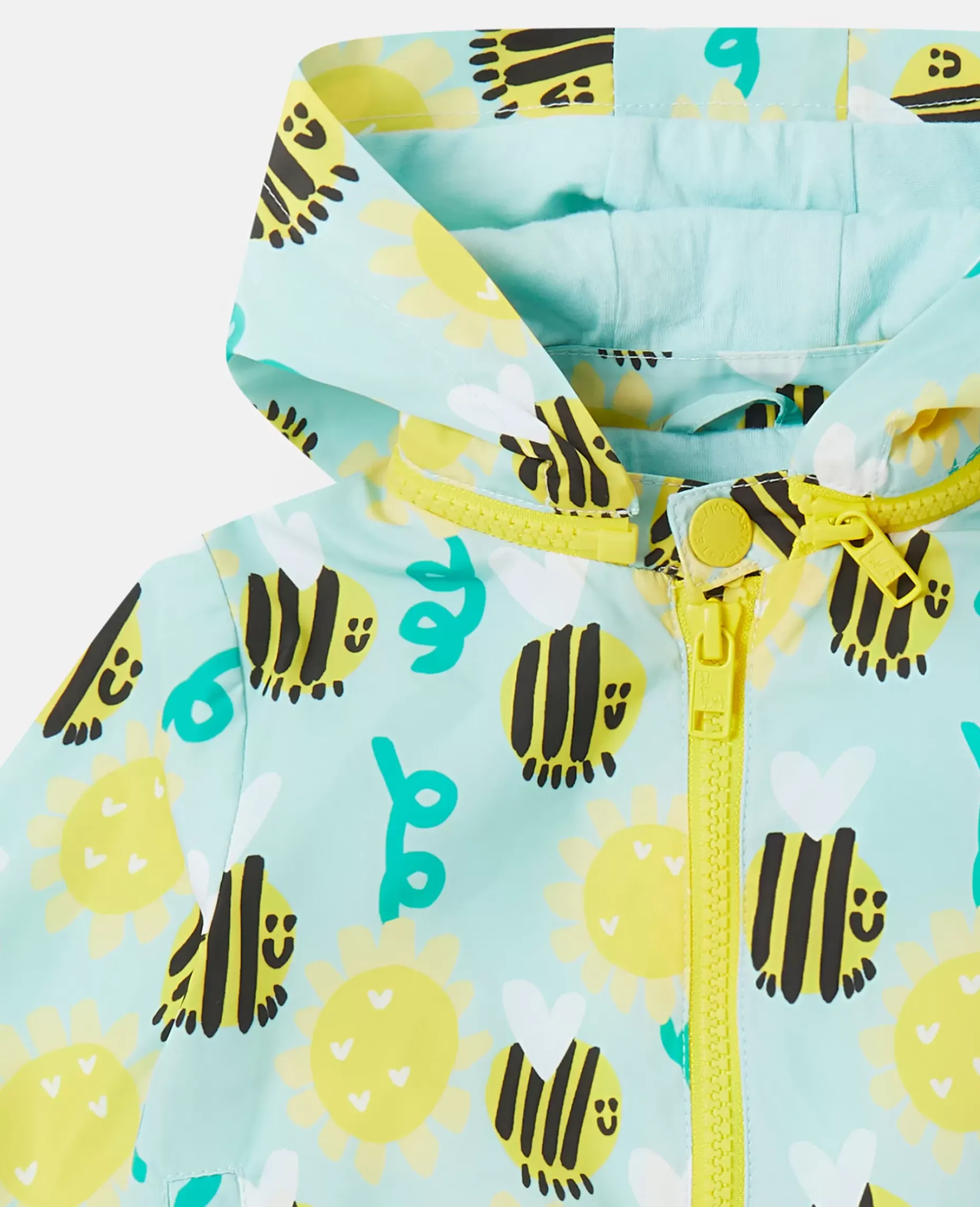 Bumblebee Sunflower Print Hooded Jacket