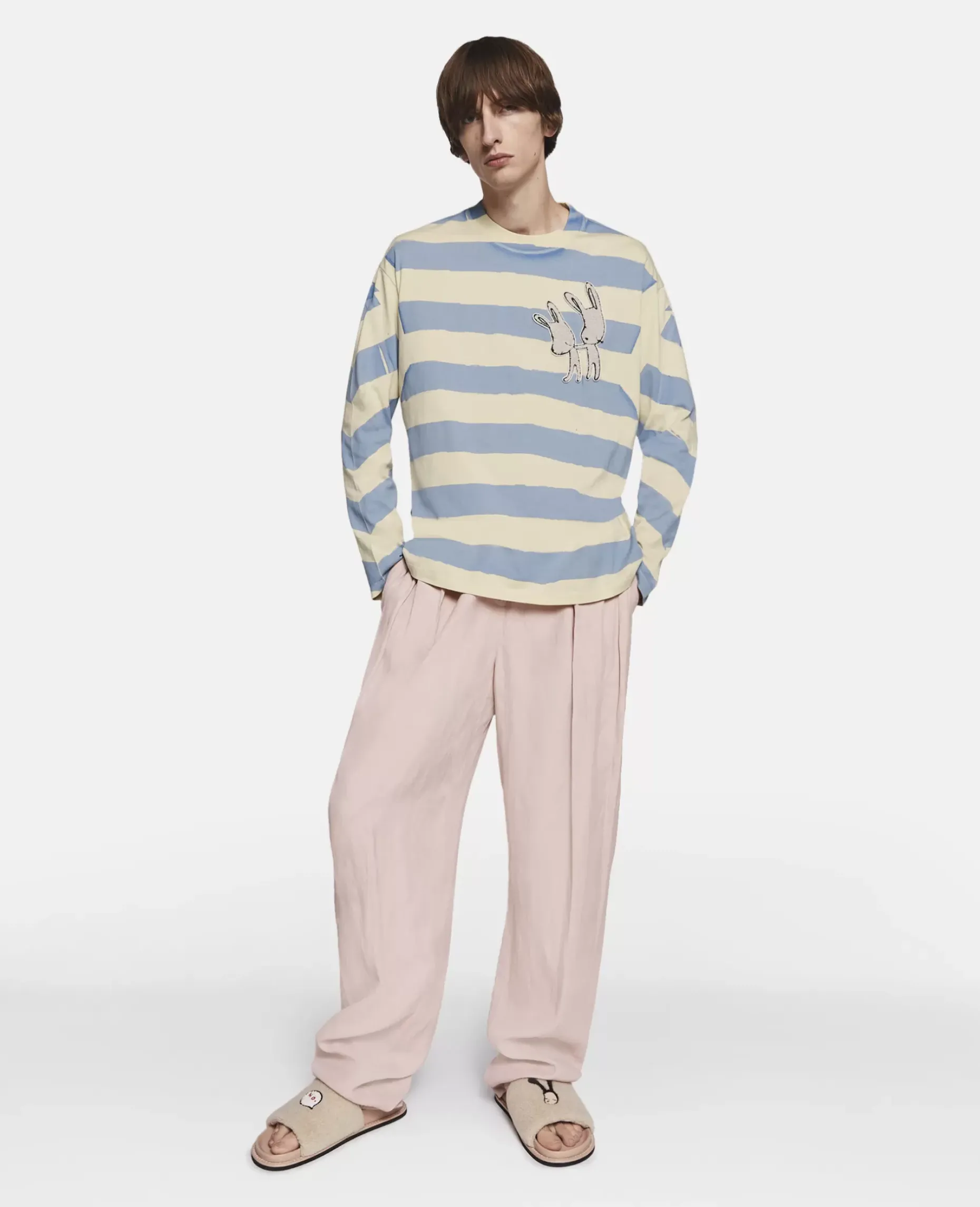 Bunny Embroidery Breton T-Shirt