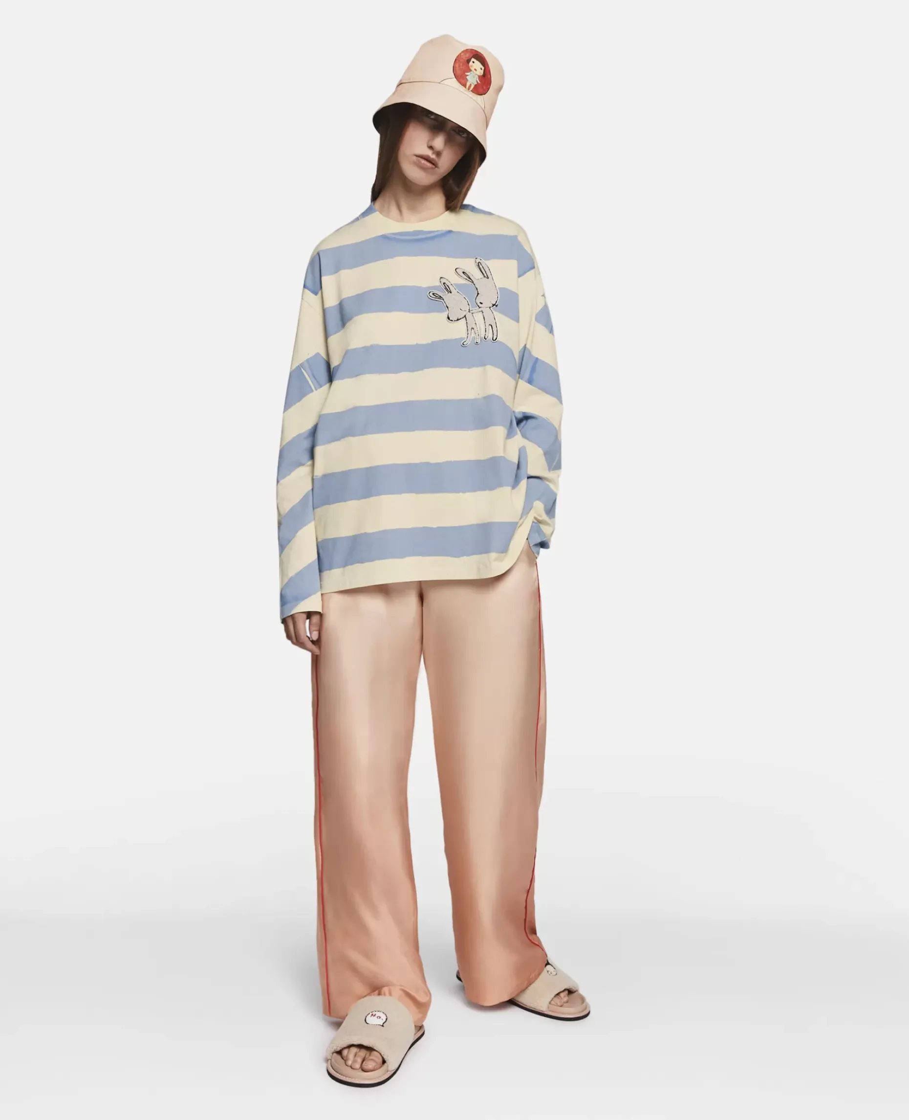 Bunny Embroidery Breton T-Shirt