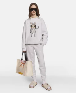 Bunny Embroidery Breton Tracksuit Bottoms