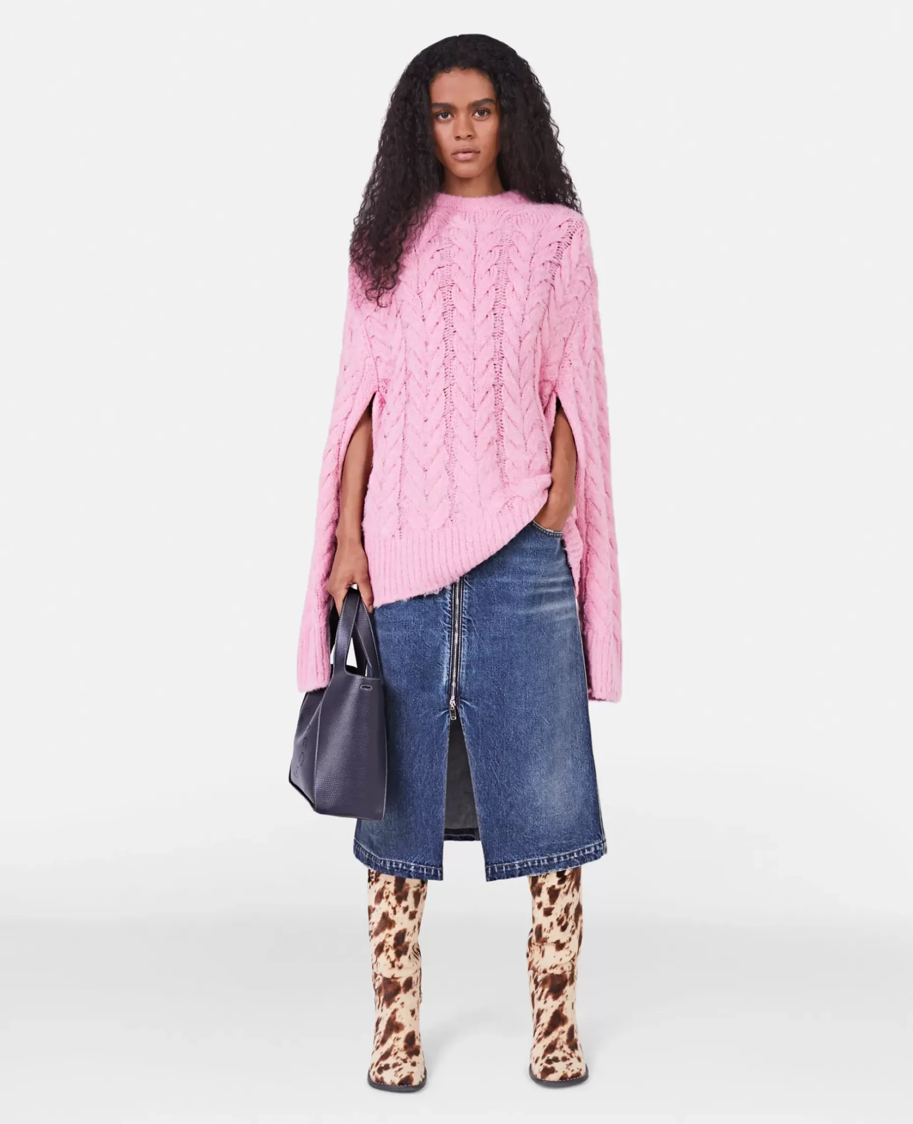 Cable Knit Cape Jumper