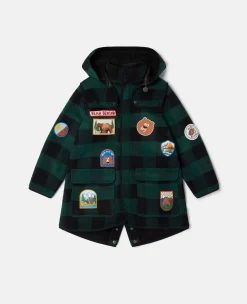 Checked Badge Overcoat