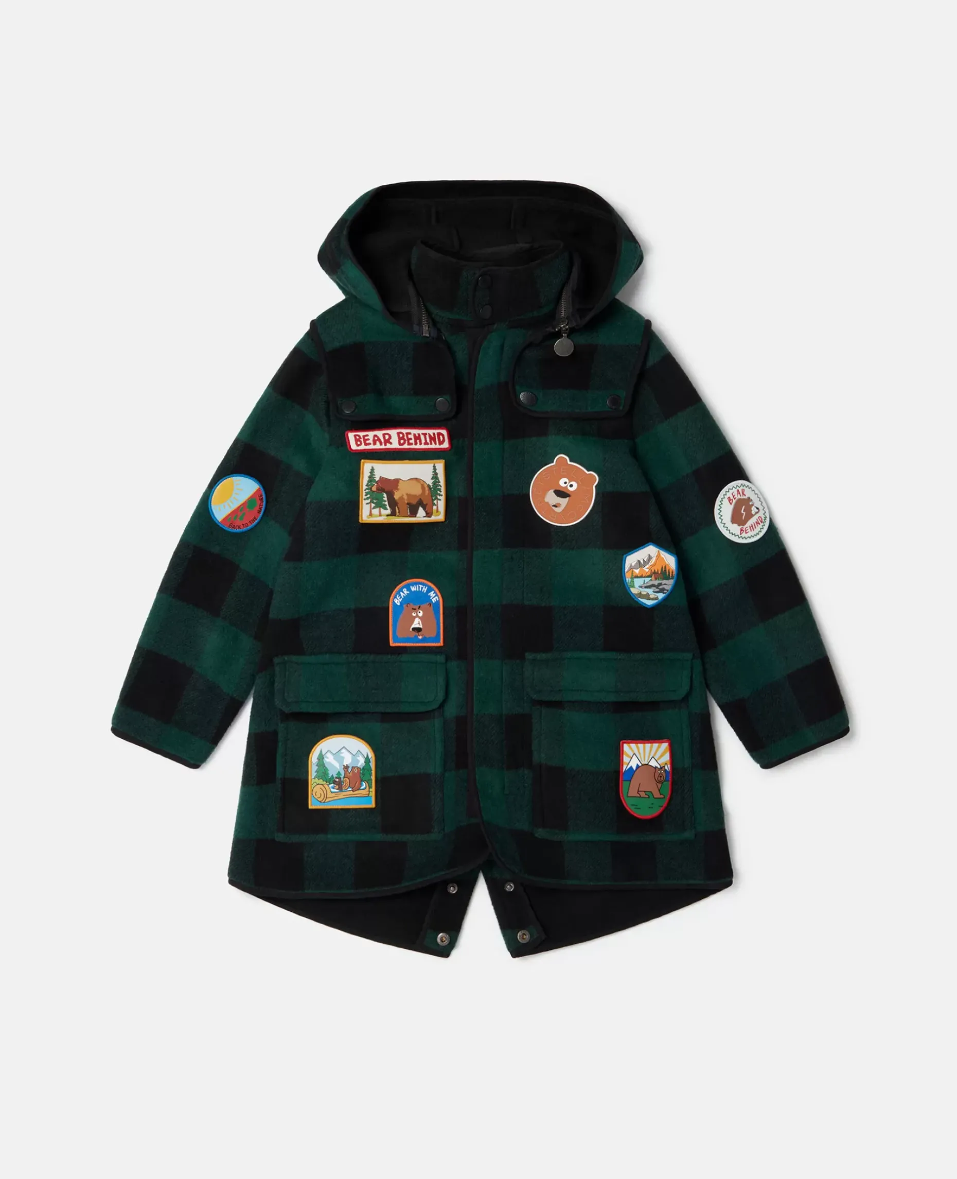 Checked Badge Overcoat