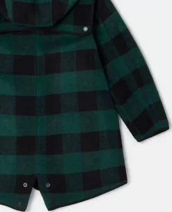 Checked Badge Overcoat