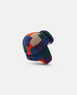 Checkerboard Fleece Trapper Hat