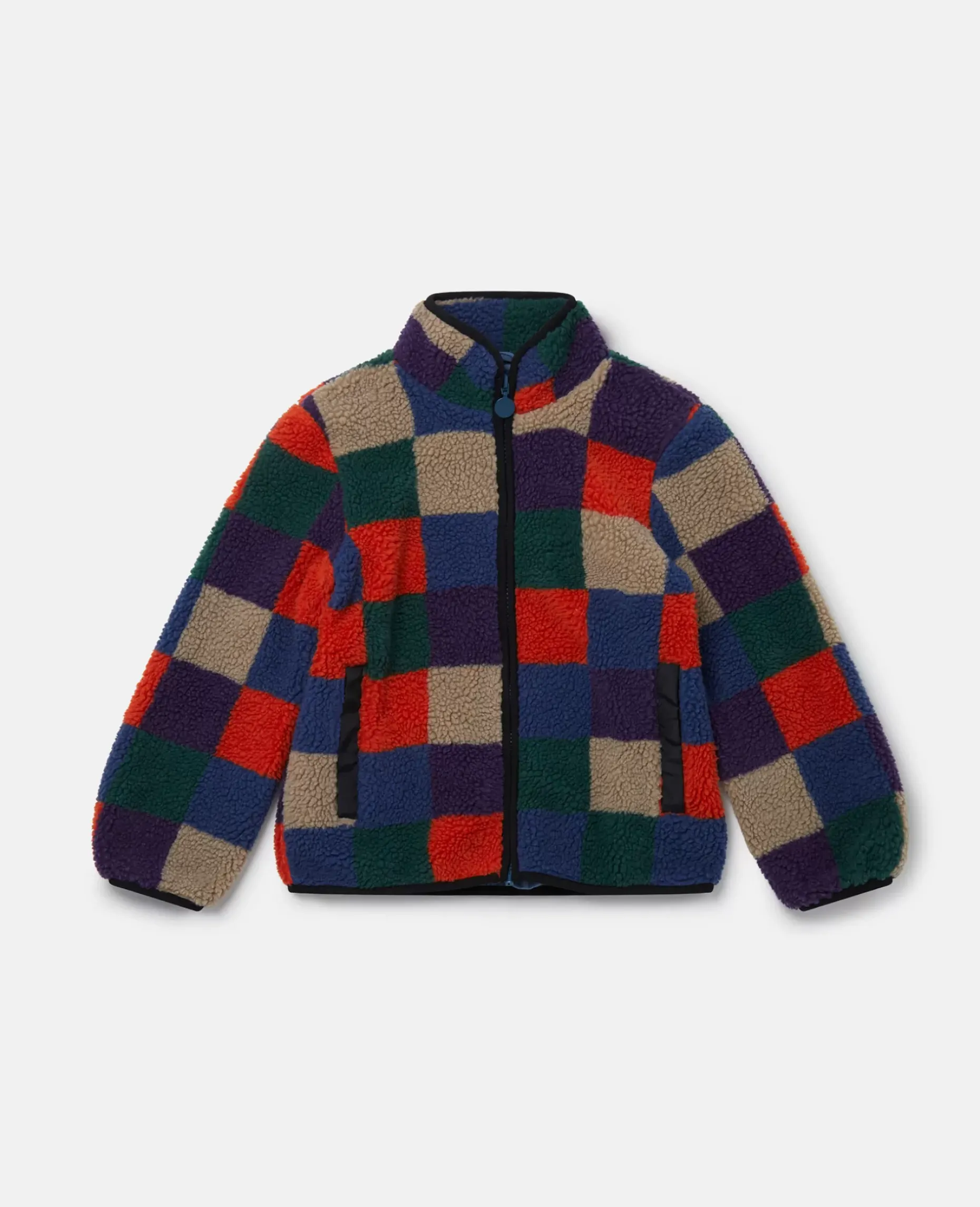 Checkerboard Fleece Zip Jacket