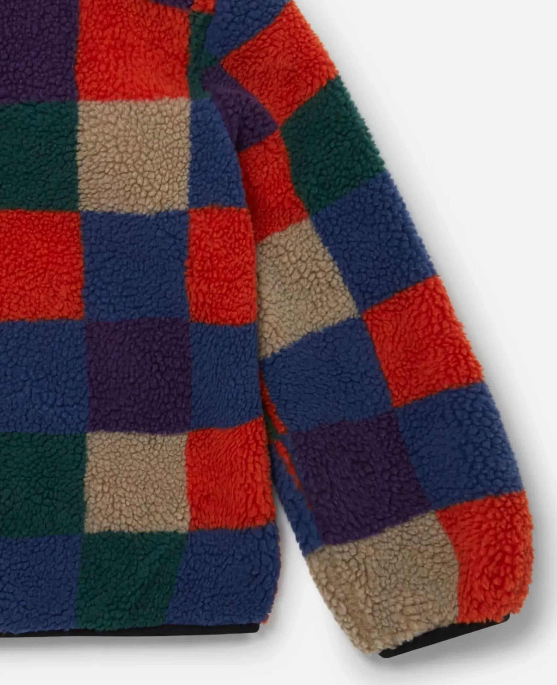 Checkerboard Fleece Zip Jacket