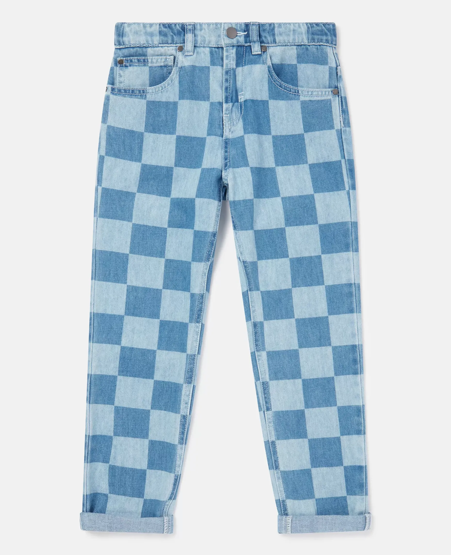 Checkerboard Print Jeans