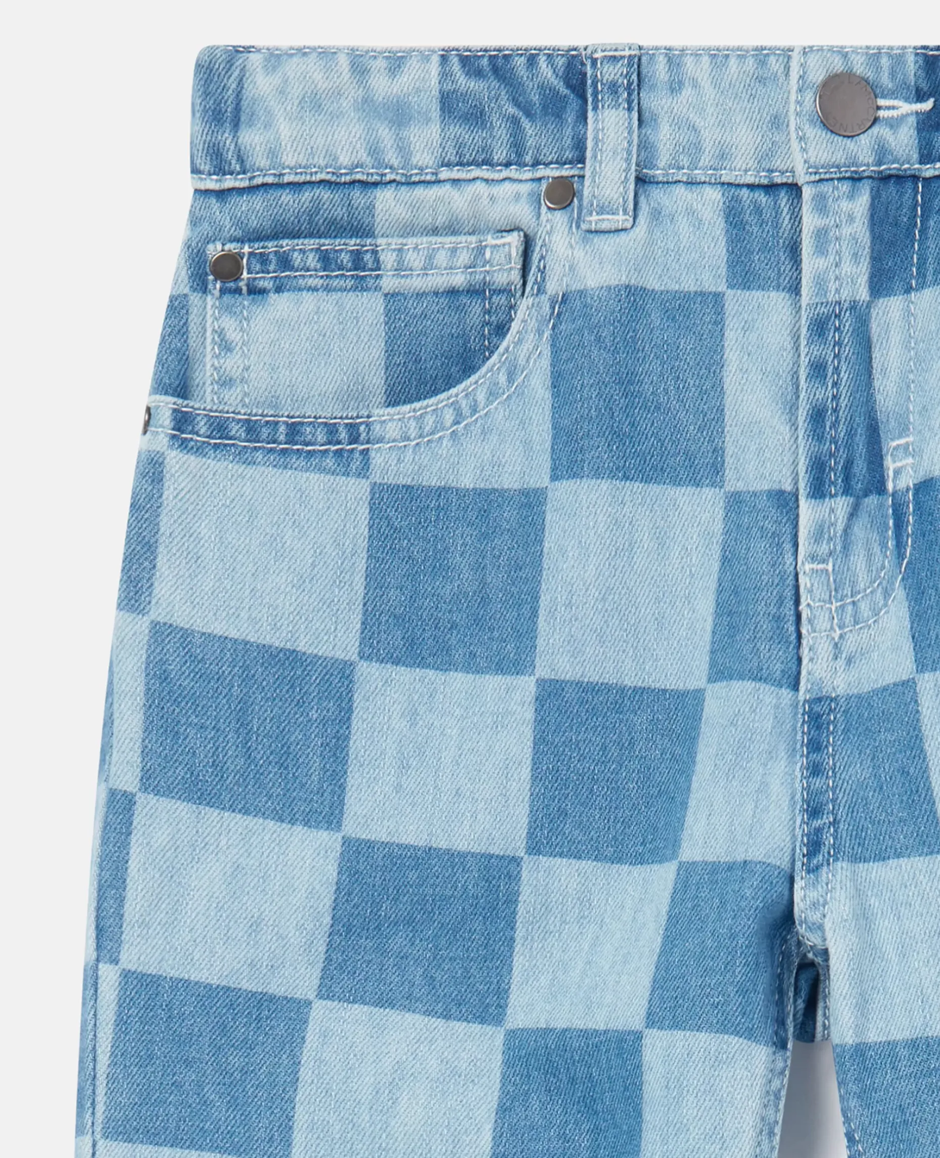Checkerboard Print Jeans