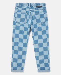 Checkerboard Print Jeans