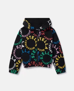 Circular Logo Cropped Hoodie