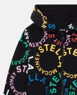 Circular Logo Cropped Hoodie