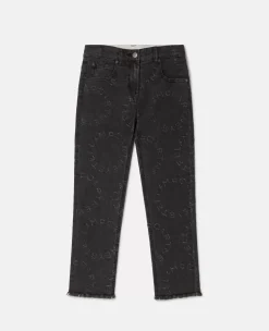 Circular Logo Straight Leg Jeans