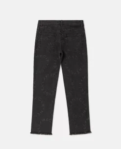 Circular Logo Straight Leg Jeans