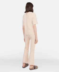 Compact Knit Cropped Flared Trousers