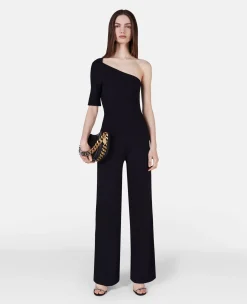 Compact Knit One-Shoulder Jumpsuit