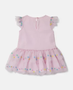 Confetti Dot Frilled Sleeveless Dress
