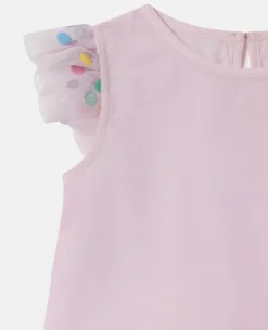 Confetti Dot Frilled Sleeveless Dress