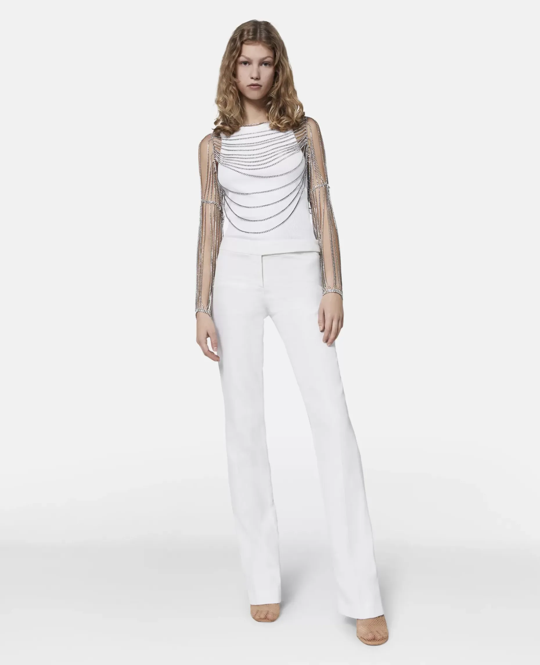 Crystal Chain Sleeve Top