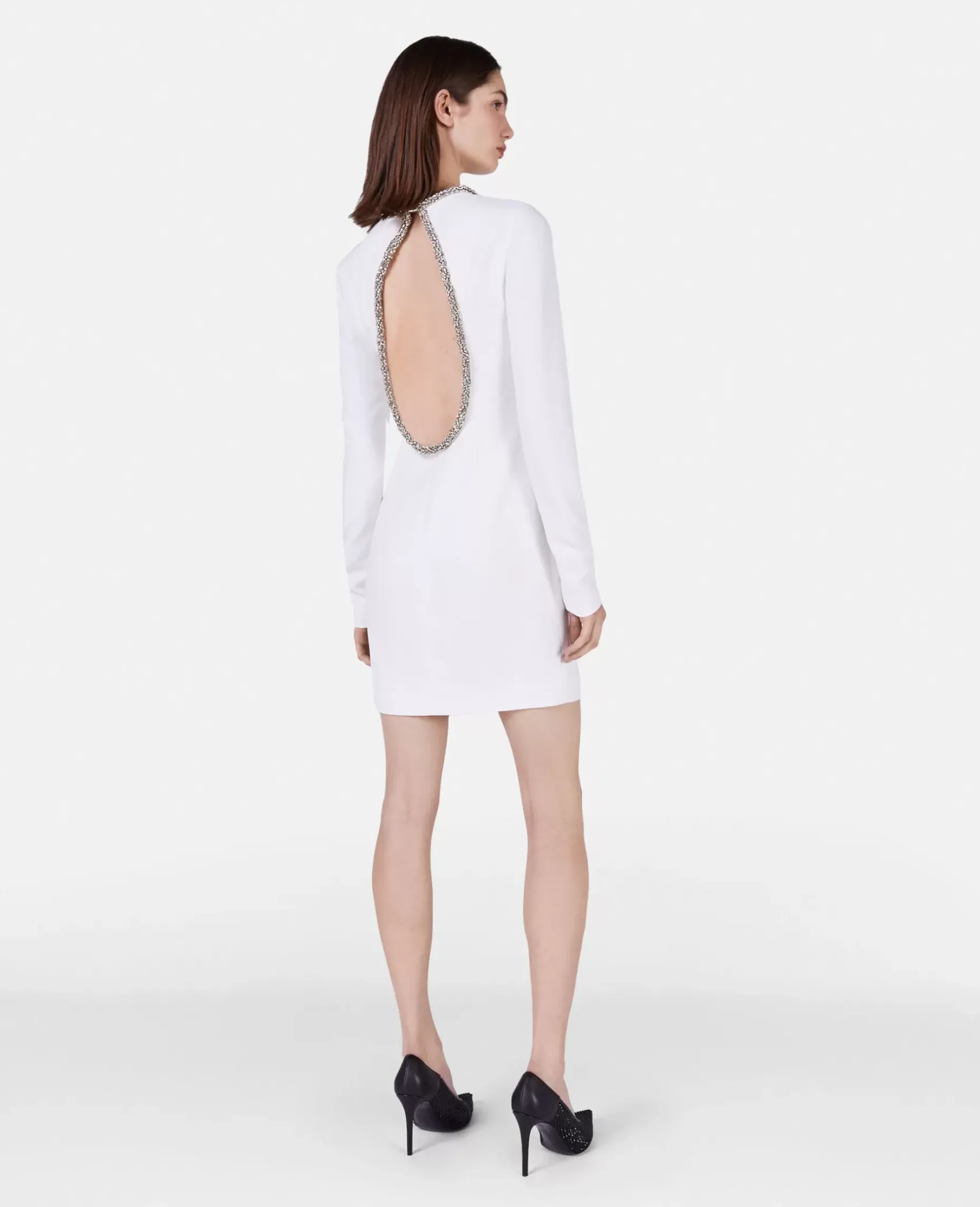 Crystal Collar Cocktail Mini Dress