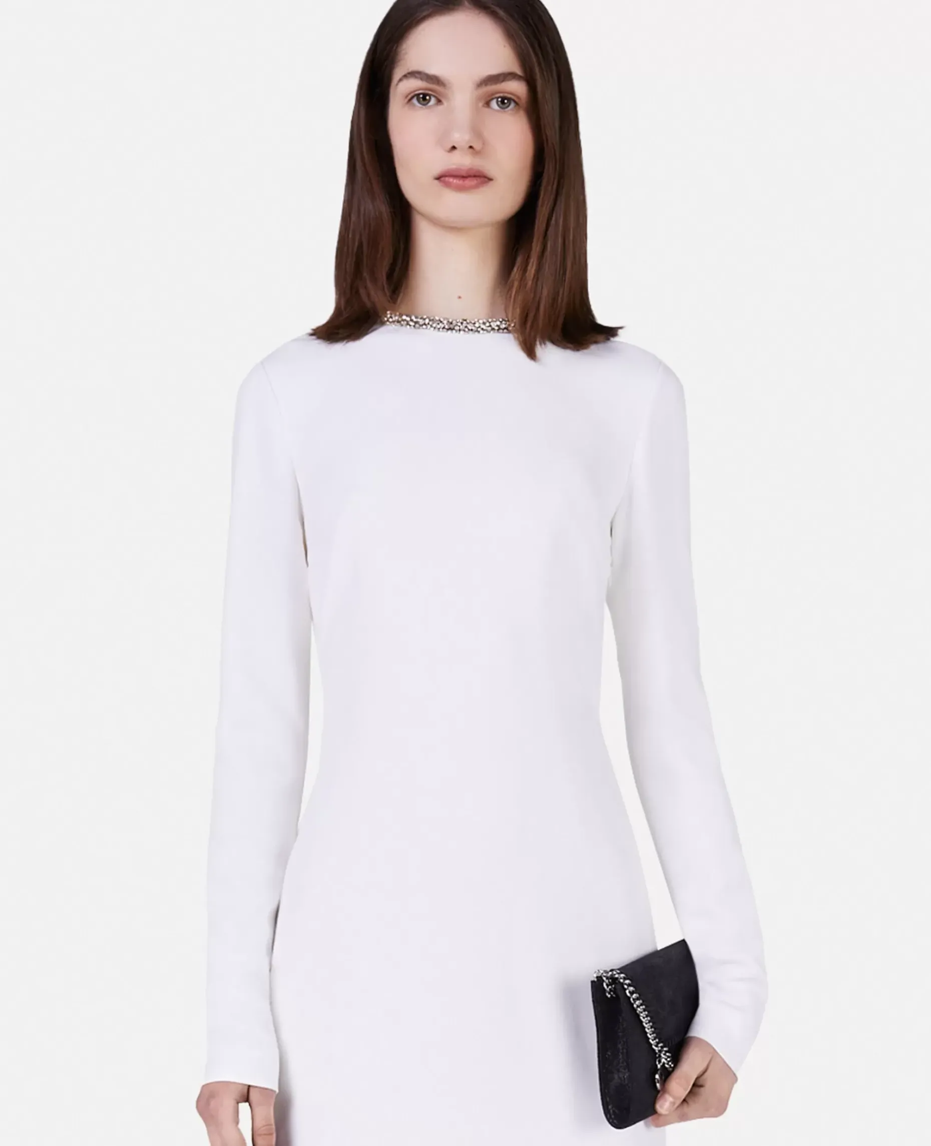 Crystal Collar Cocktail Mini Dress