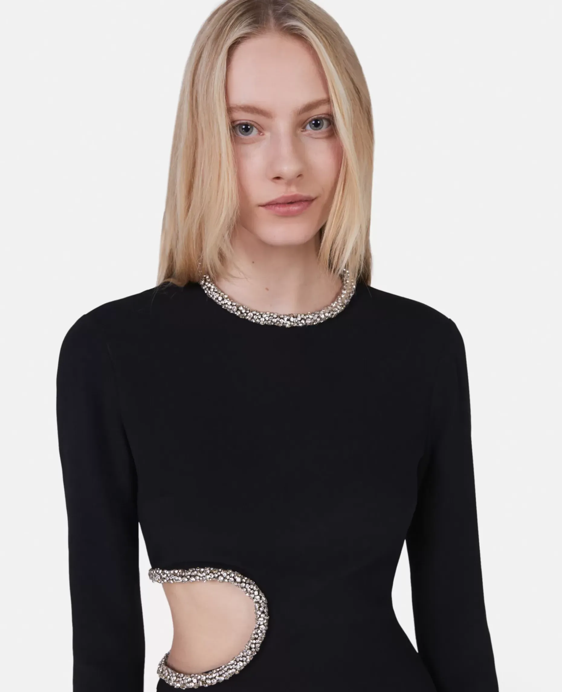 Crystal Cut-Out Evening Gown